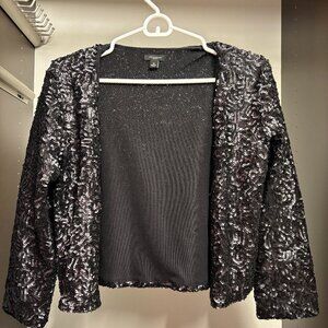 Ann Taylor Black Sequined Shrug Size Medium